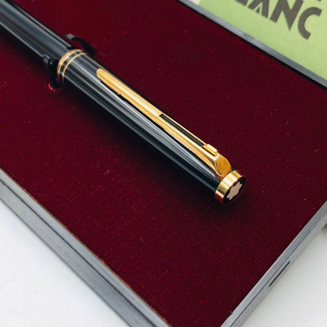 MontBlanc モンブラン レバー式 ボールペン 単色 ブラック ケース付
