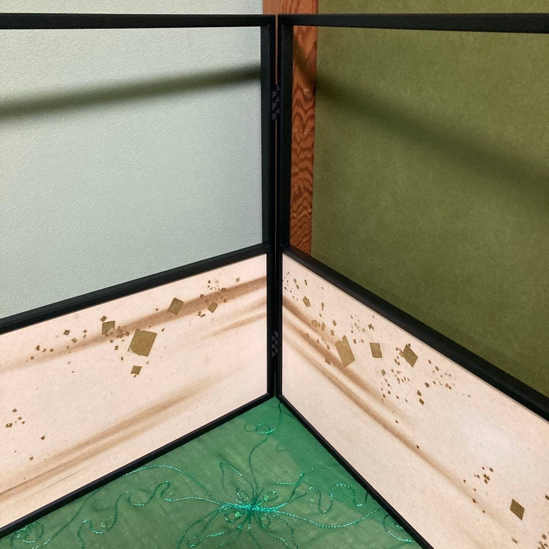 風炉先屏風　切箔➕富士画賛　両面使い