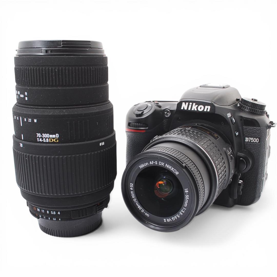 Nikon D7500 ダブルレンズ Wi-Fi スマホ転送 三脚バッグ付