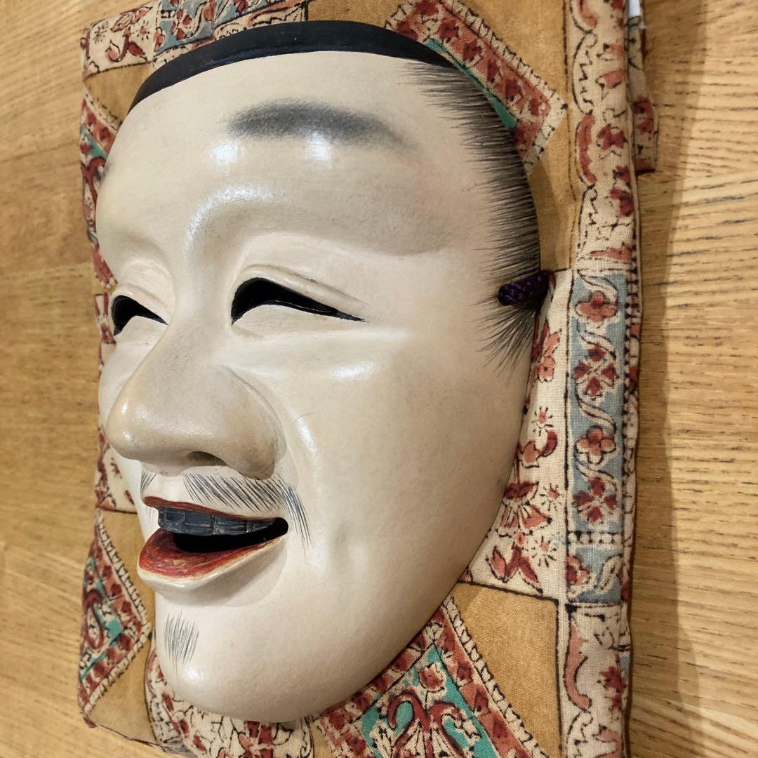 能面　木彫り　延命冠者