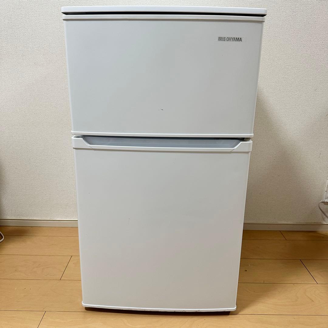冷蔵庫 アイリス　一人暮らし 冷凍冷蔵庫 90L ノンフロンIRSD-9B-W