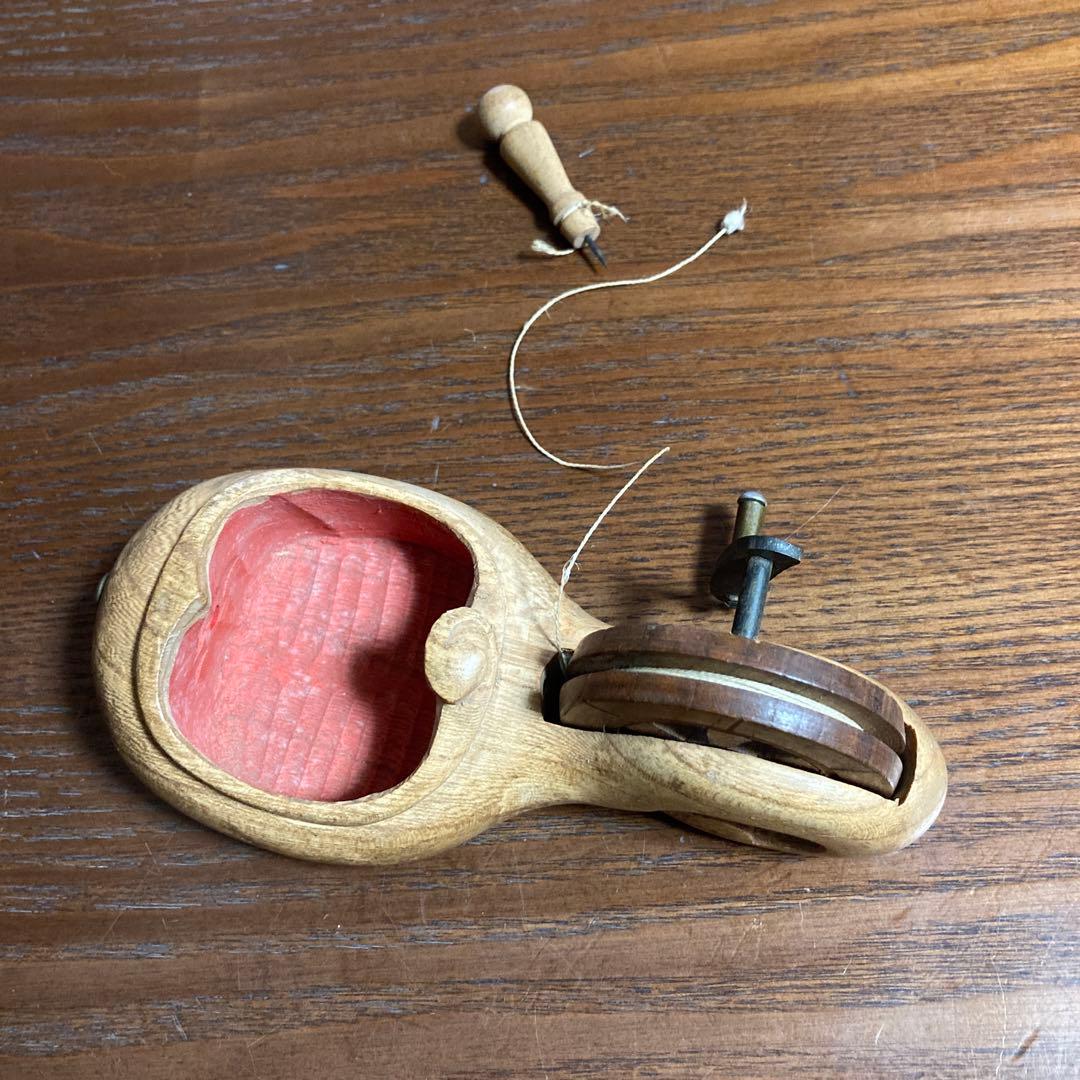 墨壺　壺静　朱墨　赤　150mm 大工道具 レトロ品　小さい　軽子あり