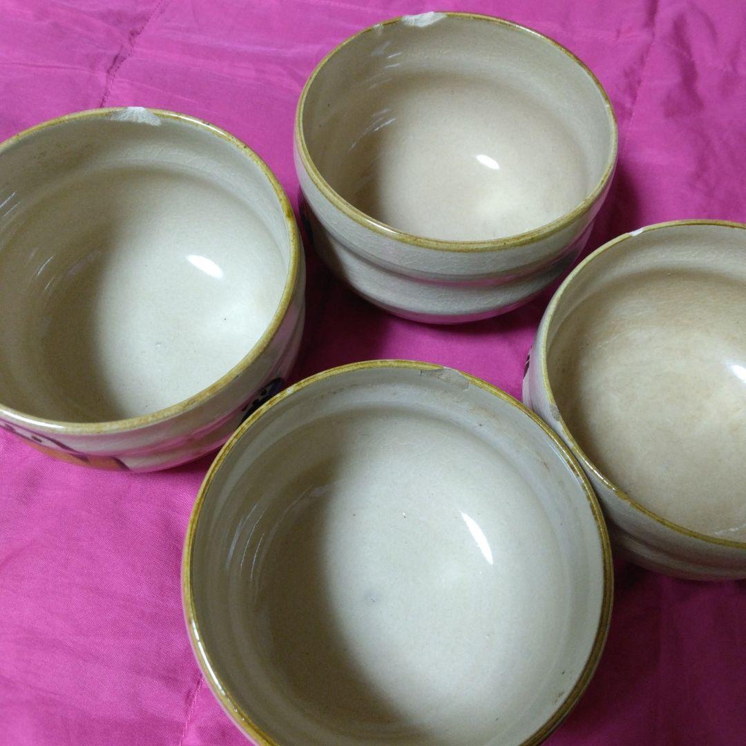 昭和レトロ　塗り　茶器入れ　ダルマ茶碗x9