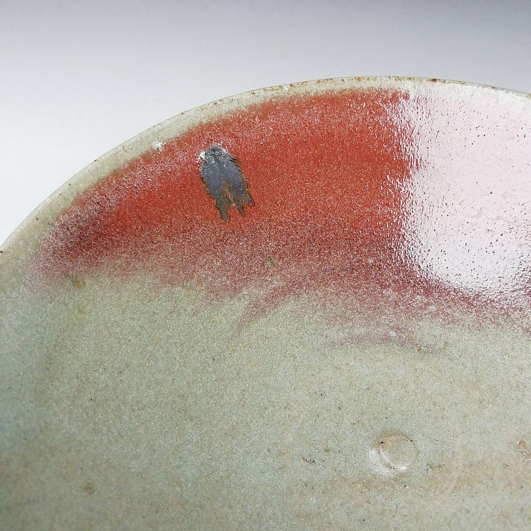 Ｔ７０　茶碗　『辰砂打　青瓷平茶碗』『椿窯　荒尾寛』　共箱　抹茶碗　茶道具