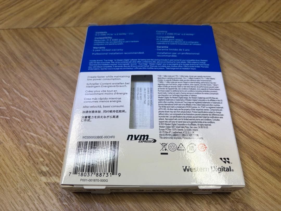 【新品未使用】M.2 SSD 2280 WD blue SN580 500GB