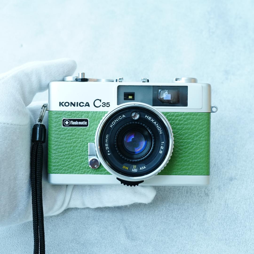 Konica C35 flash matic グリーン【整備済完動品】