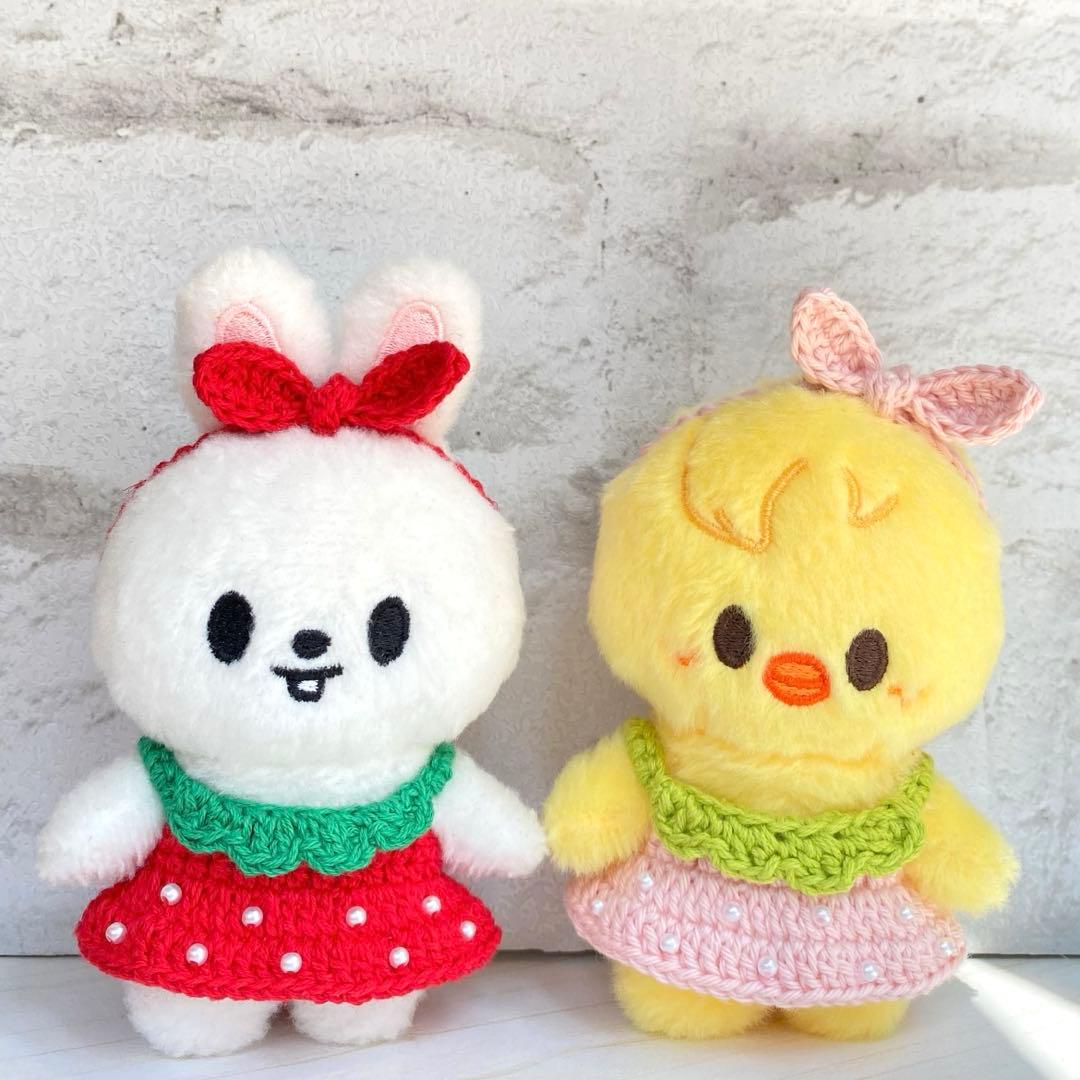 SKZOO 10cm ぬい服 いちごワンピース＋リボンセット