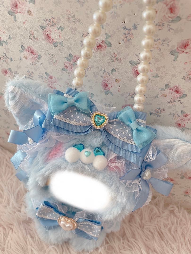 １６cm立ちぬい服♡韓国風ロリータゆめかわ姫系♡猫の着ぐるみ♡水色