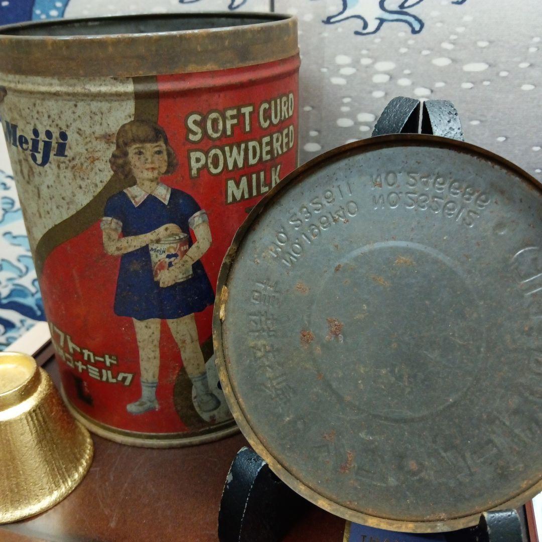 １９５４年製（昭和２９）稀少レア昭和レトロ明治乳業ソフトカードコナミルクブリキ缶