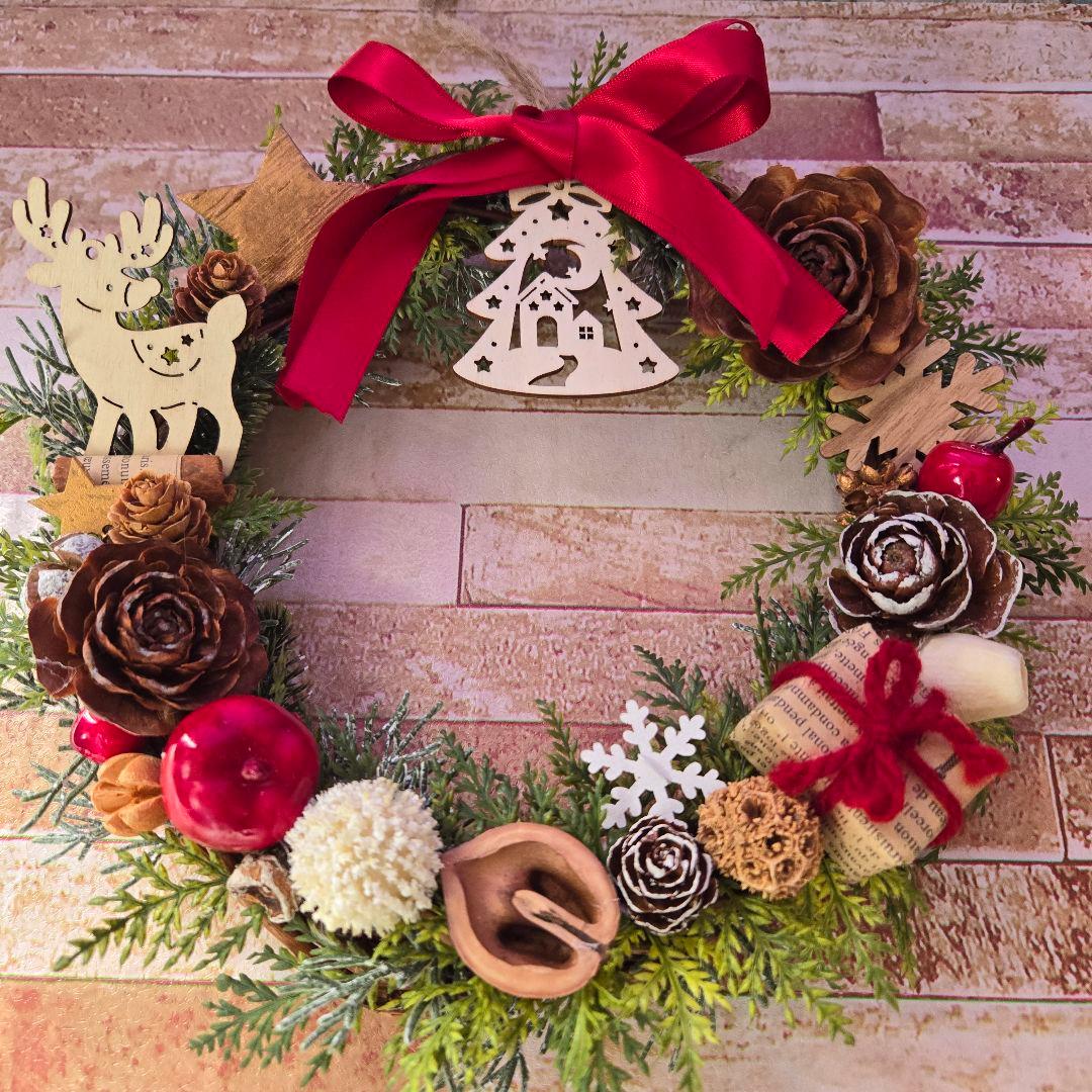 クリスマスリース❁⃘*.゜ 25cm×25cm Xmas