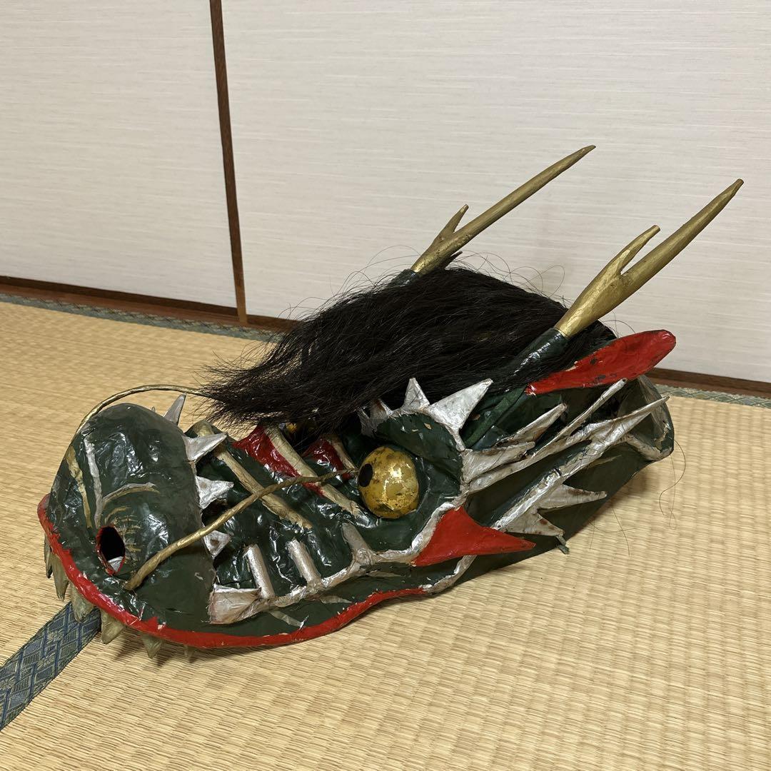 ヤマタノオロチ 八岐大蛇 大蛇頭 備中神楽 お面 飾り物 縁起物 伝統芸能