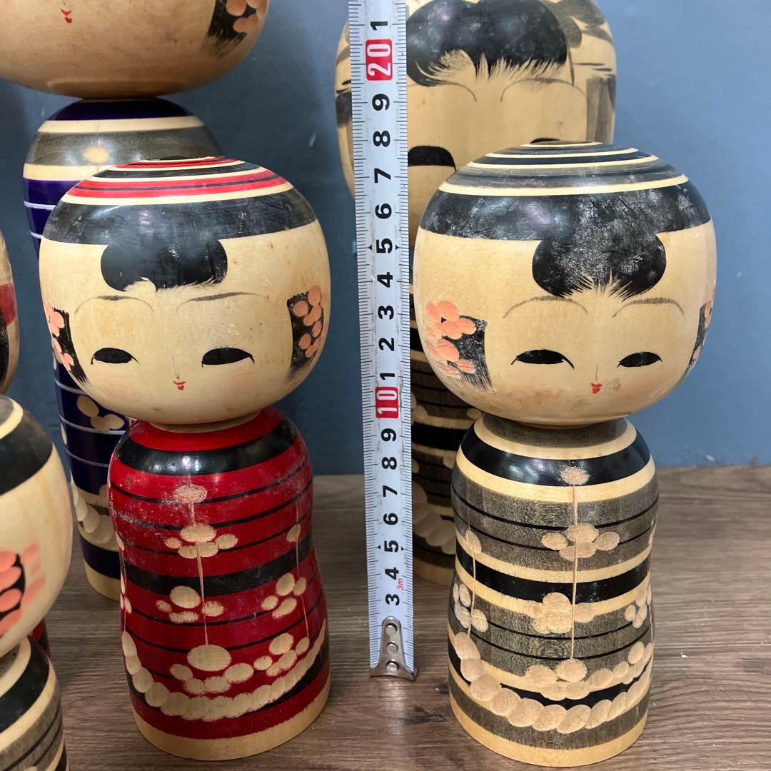 D-3 昭和レトロ 伝統工芸品 鳴子こけし 克江作 8体セット まとめ売り