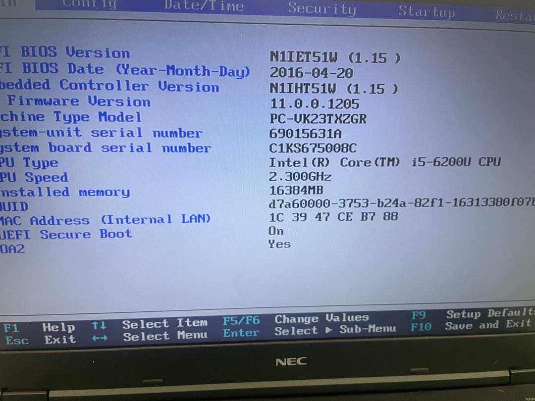 ［ジャンク］NEC VersaPro VK23TX-R