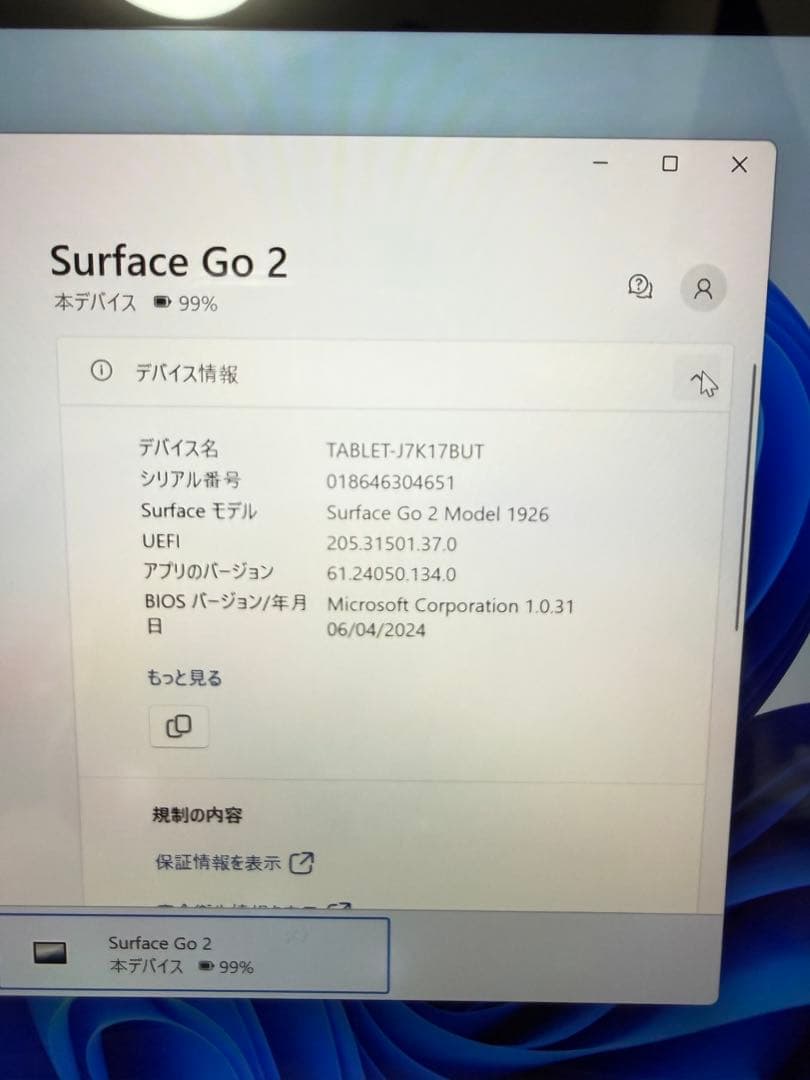 Microsoft Surface Go 2 本体のみ