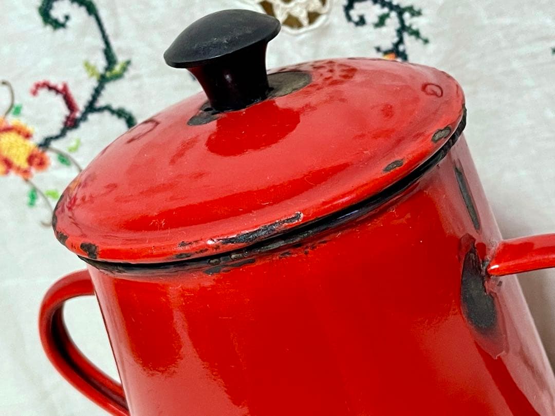 ハンガリー ホーロー 容器 レトロ ポット BUDAFOK バケツ ミルク缶