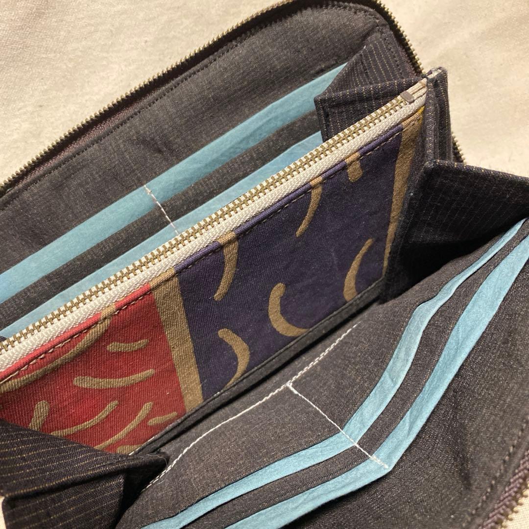 ■手作り【長財布】刺子半纏　古布