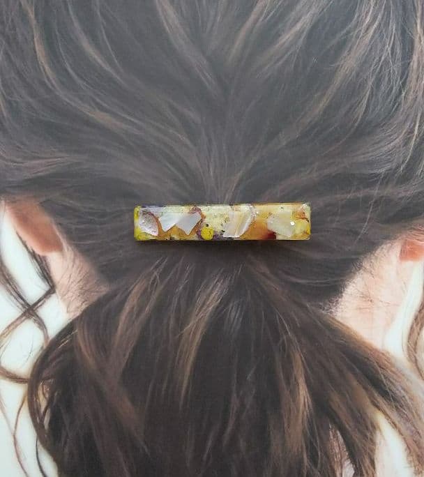 新作♪初夏デザイン お花レジンヘアクリップ 2個セット ハンドメイド