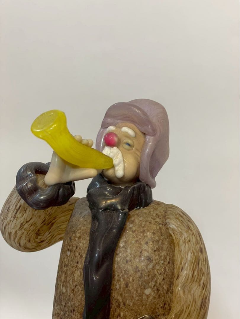 希少 チェコ ゼレズニーブロト ガラス置物 夜警 ホルン ボヘミアガラス ZBS