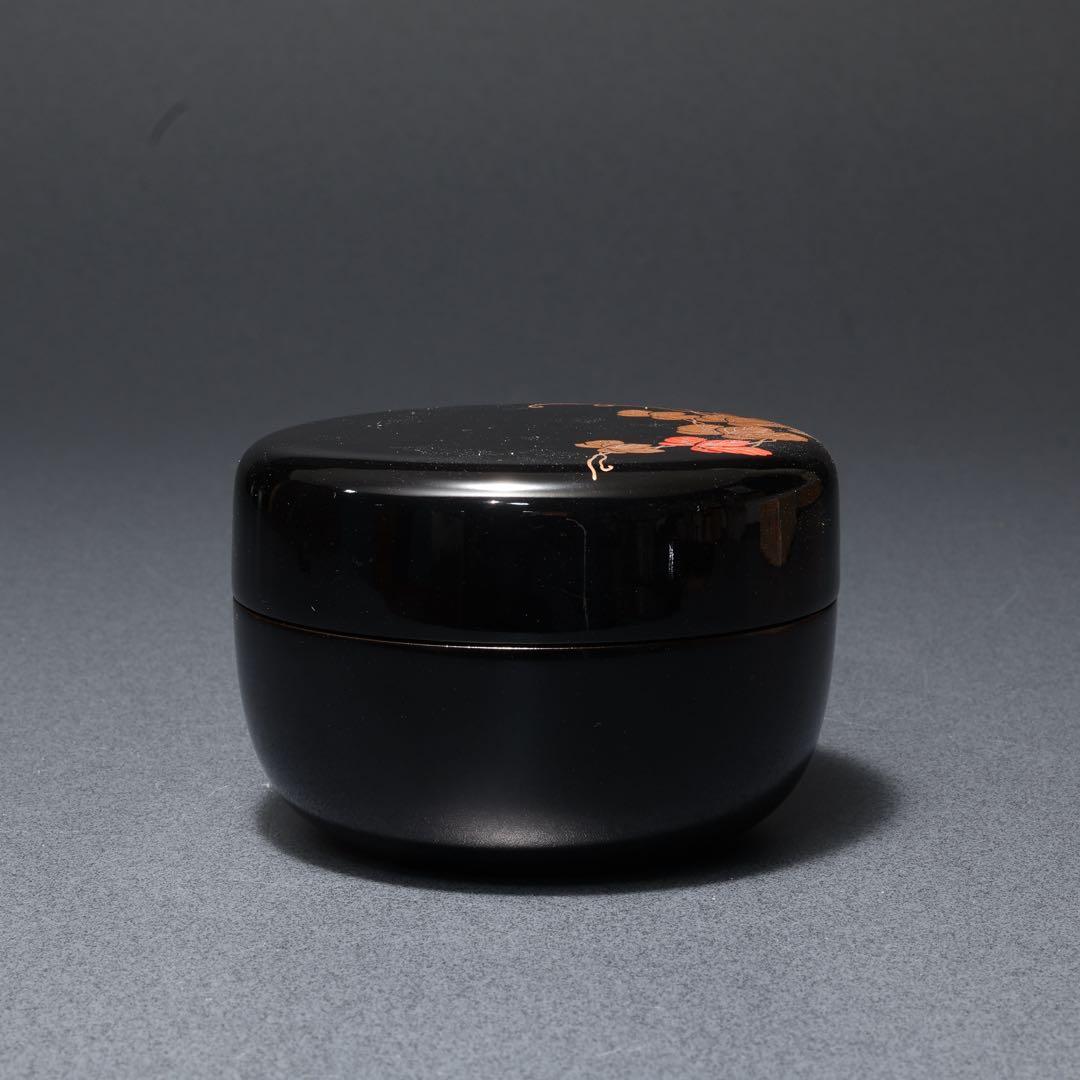 平棗　蔦蒔絵　坂下仙秀　共箱　山中塗　R1693P2