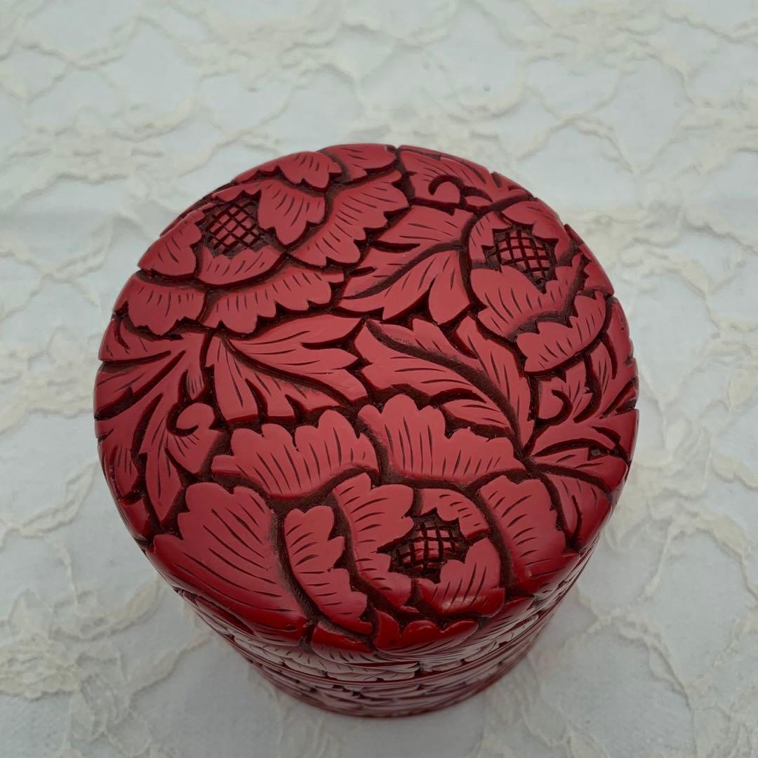 村上木彫推朱　茶筒　伝統工芸品