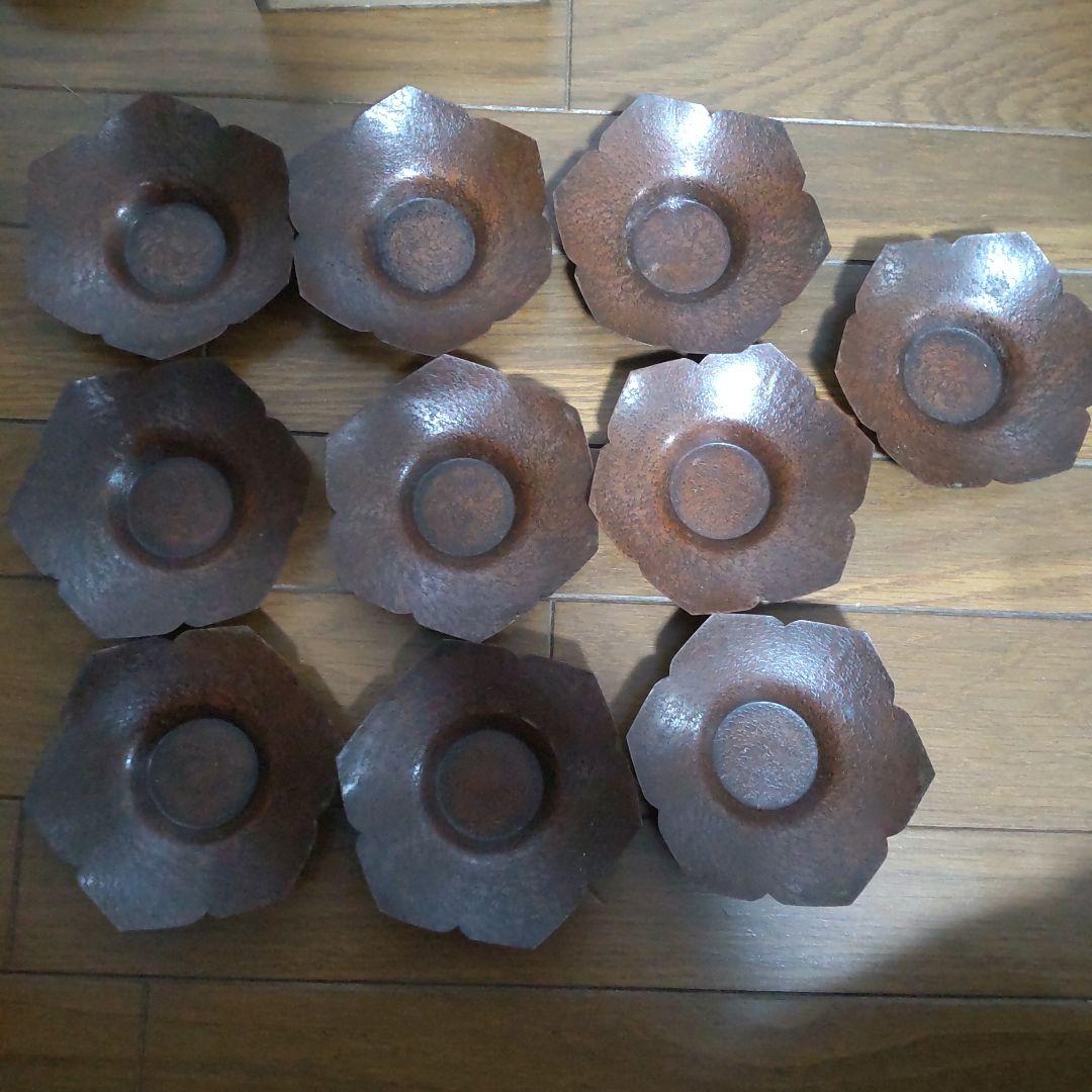 銅　茶托　茶道具　3種　20枚　宣徳銅茶托