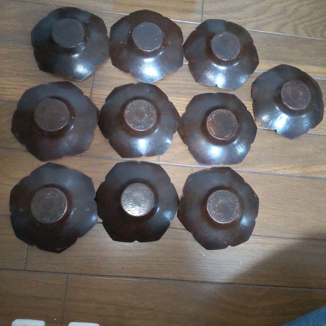 銅　茶托　茶道具　3種　20枚　宣徳銅茶托