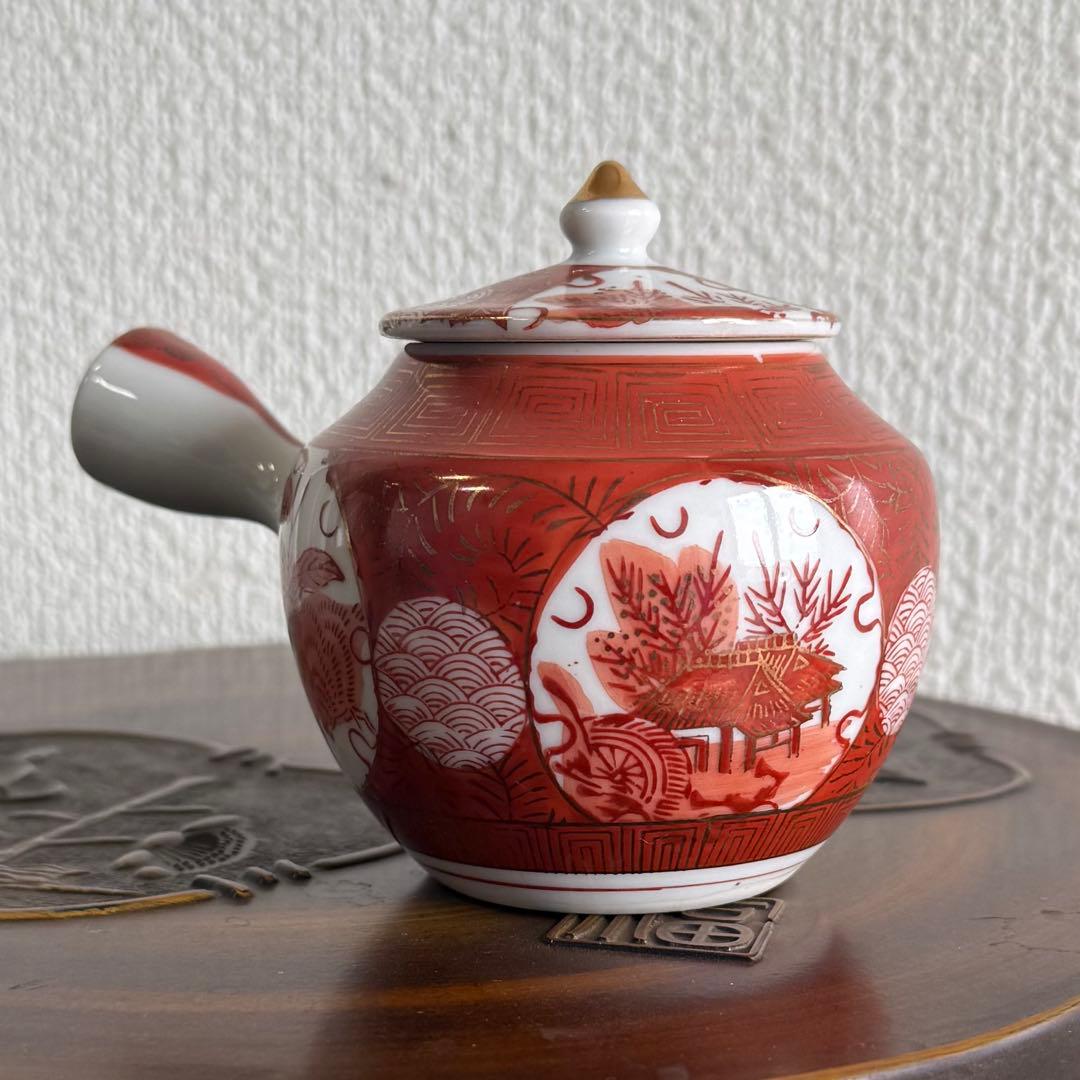SNT1550 九谷焼 美山 茶器 煎茶道具 急須 湯呑 湯冷まし 銅茶托 他