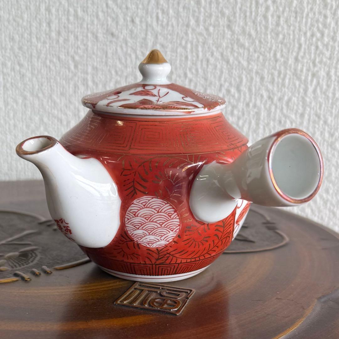SNT1550 九谷焼 美山 茶器 煎茶道具 急須 湯呑 湯冷まし 銅茶托 他