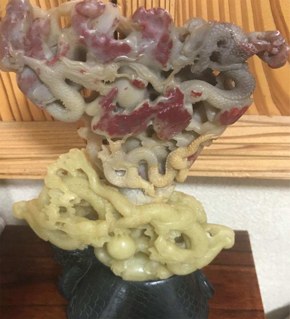 中国文房具四宝　紅白龍と玄武