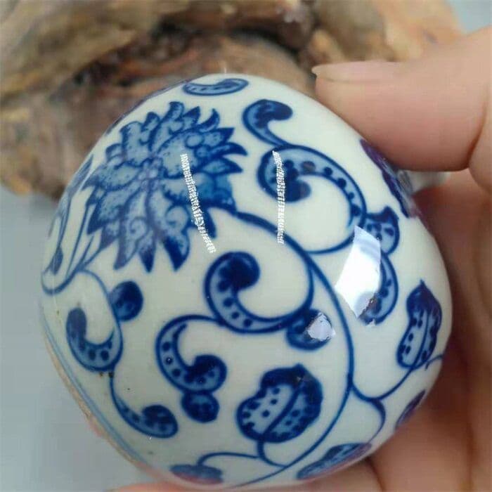 青花纏枝蓮華瓶 景徳鎮 陶磁器 装飾品 現代工芸品 美術品 置物
