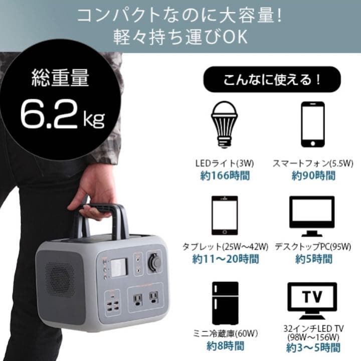 【新品】大容量!!ポータブルバッテリー キャンプ 持ち運べる