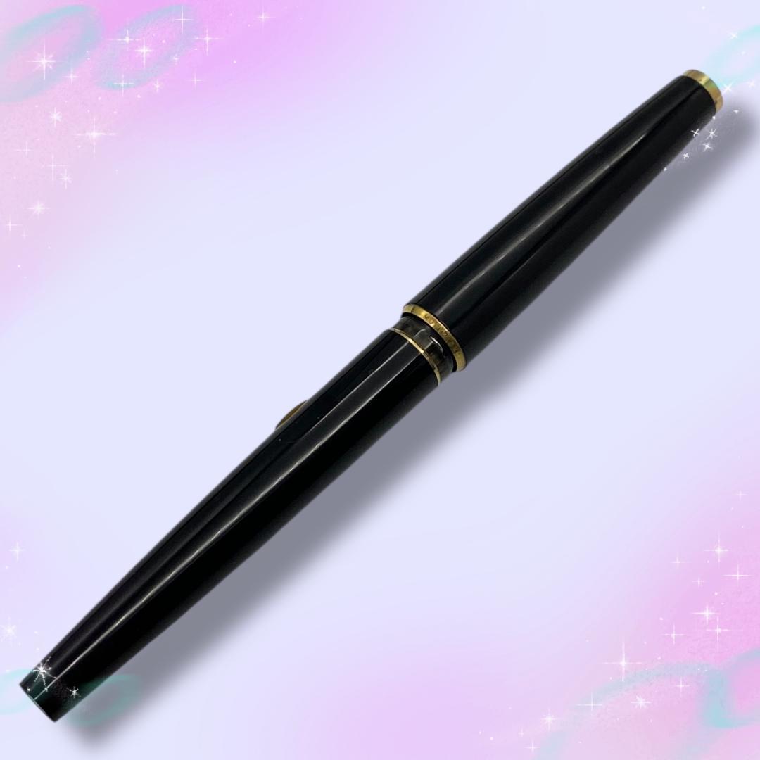 美品 モンブラン 万年筆 310 ブラックインク 極細 EF ブラック×ゴールド