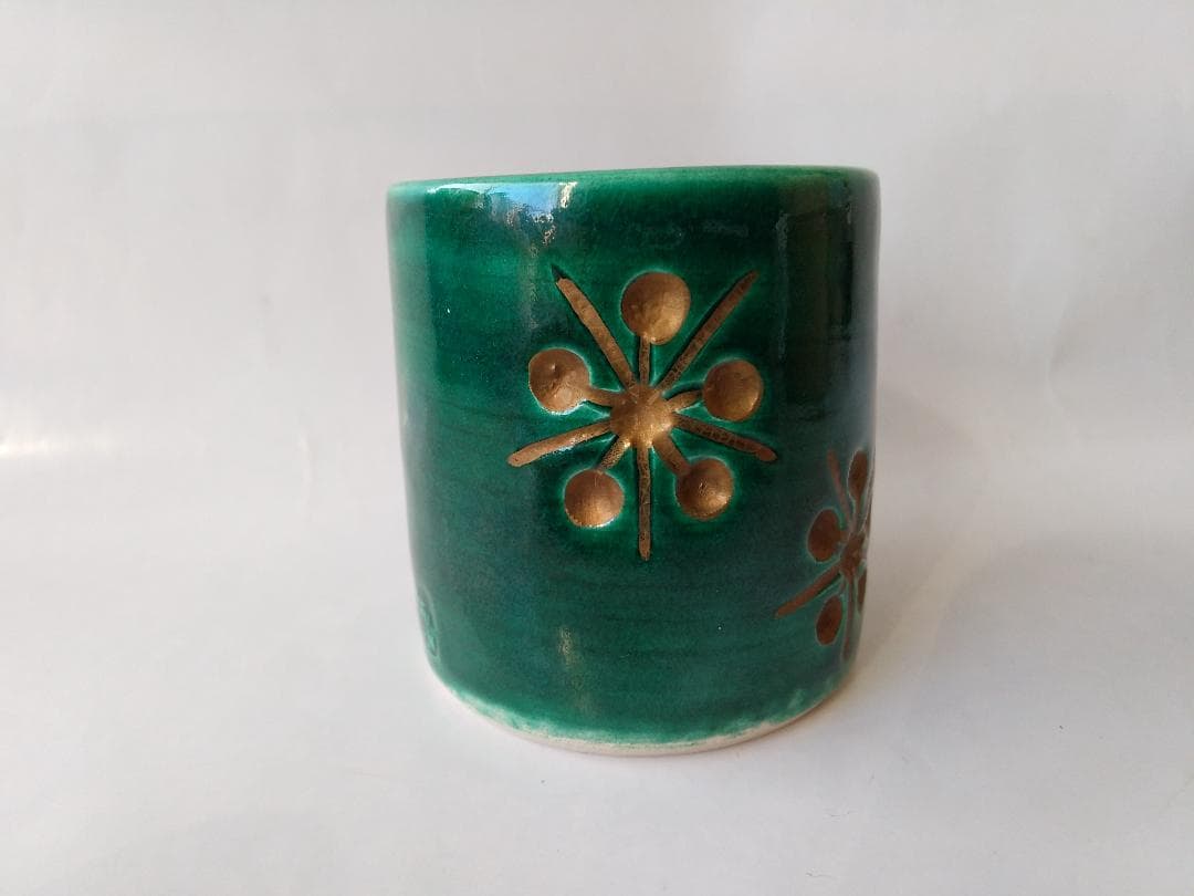 青釉 利休梅 蓋置 加賀瑞山 作 瑞山 茶道具 茶器 逸品 共箱 新品 未使用品