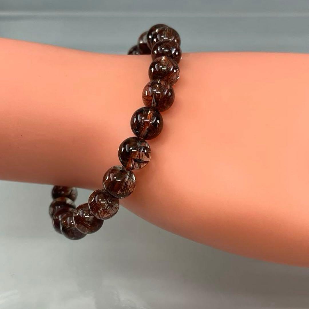 BRY0867☆レッドルチルクォーツブレスレット☆高品質　天然石　美品