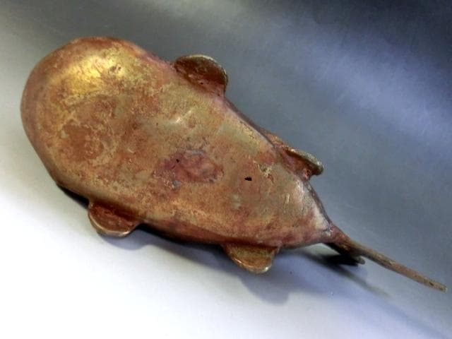 置物■金魚 金銅魚鈴 置物 魚型 オブジェ 鐘 時代物 骨董品 珍品 希少■
