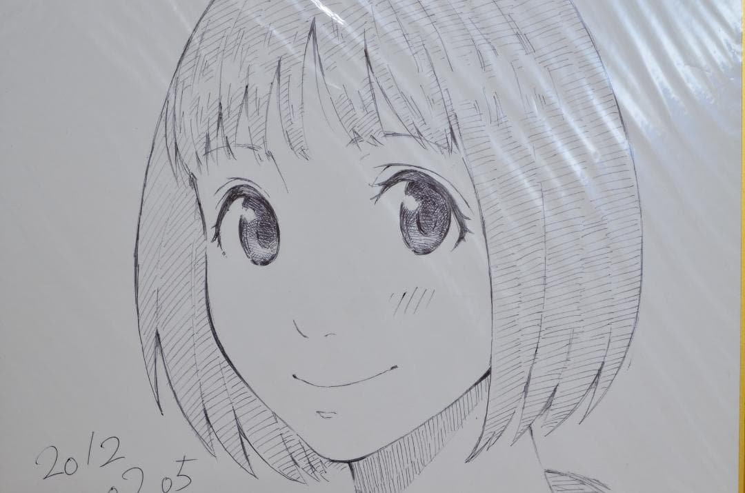 手書きイラスト（直筆）色紙 / 田丸鴇彦 / 検：喫茶店にギャルがいる
