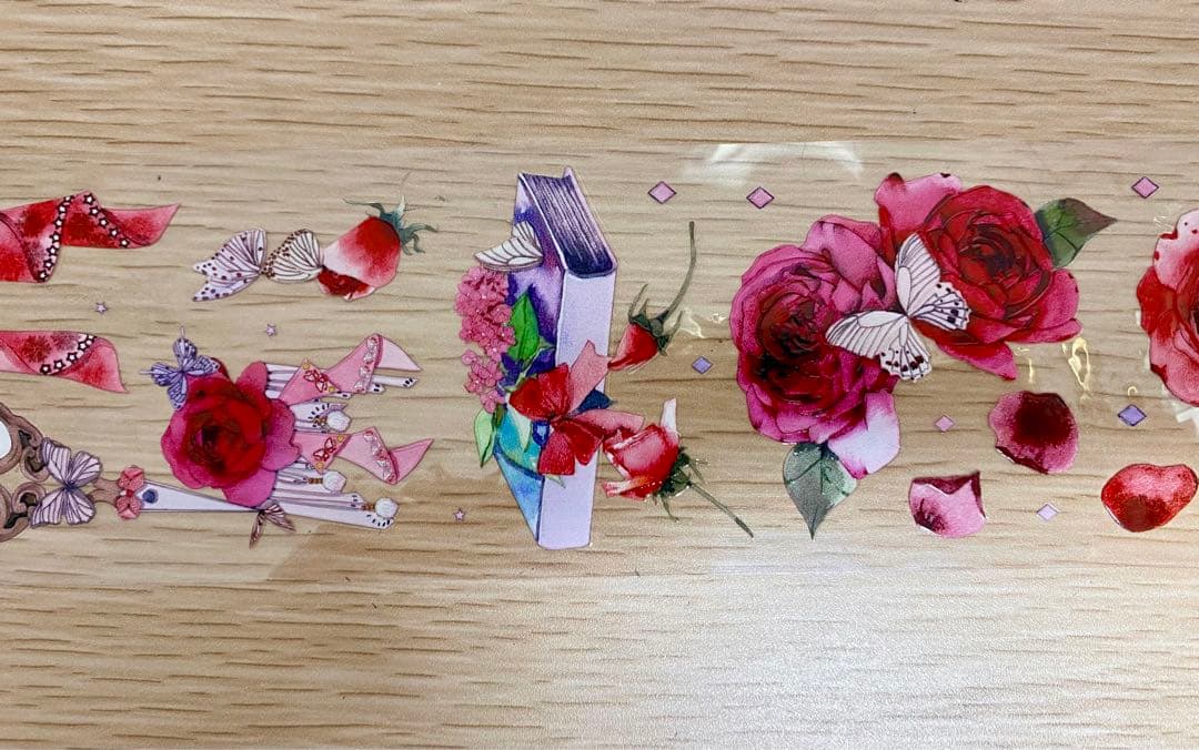 【K110】 旧日玫瑰　海外PETマスキングテープ　マステ切り売り　薔薇　ローズ