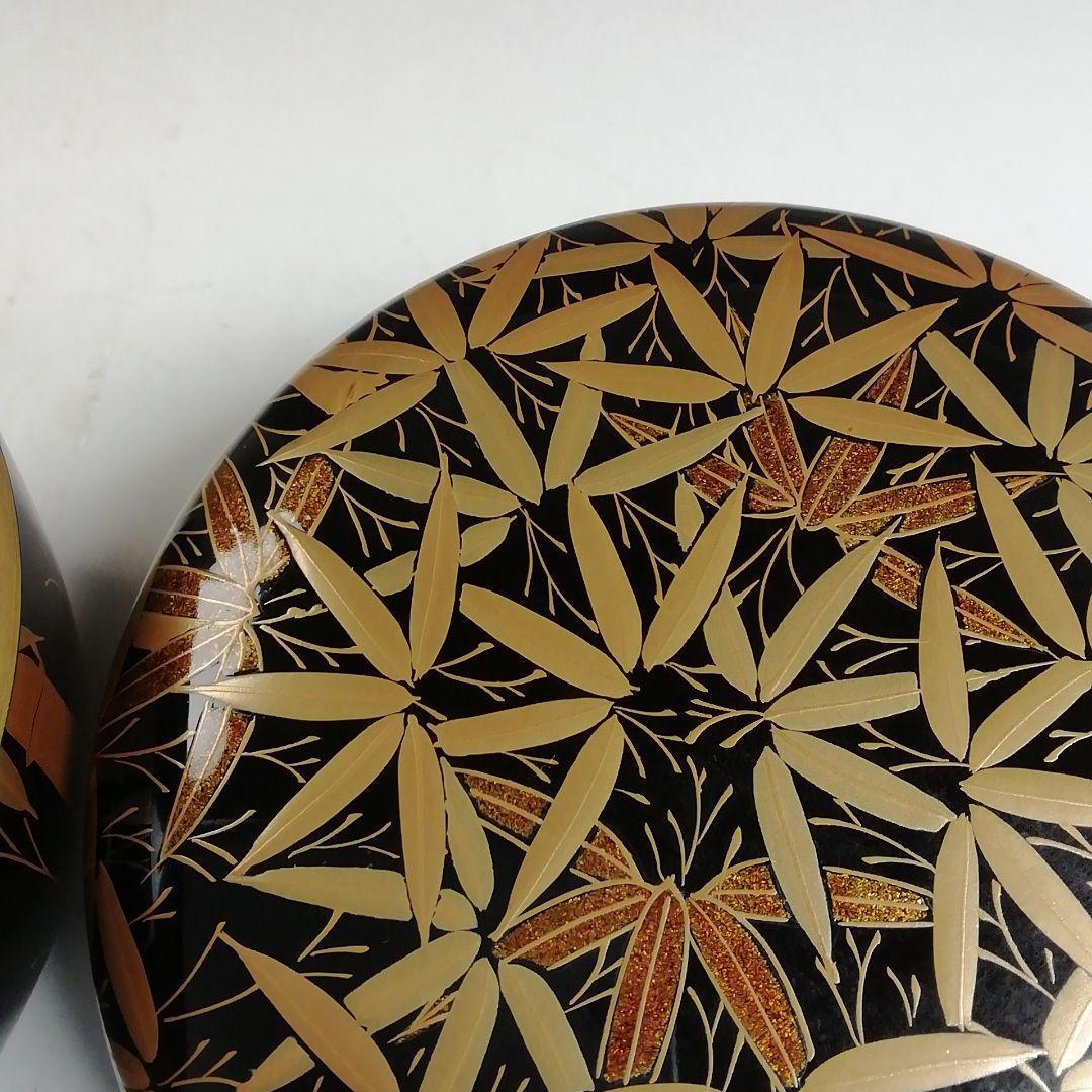 Ｗ３８８　棗　『竹林蒔絵』『平棗』『塗師　多田桂寛 作』　共箱　茶道具