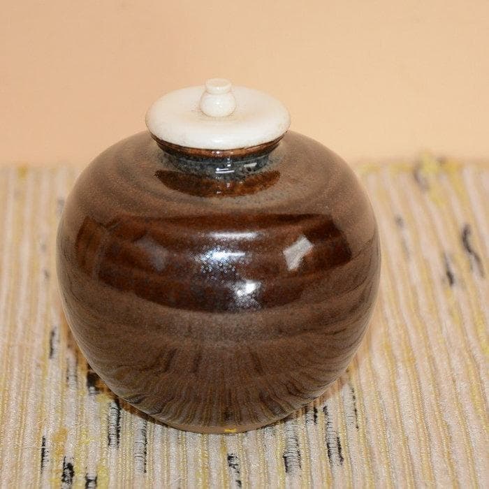 茶道具　文琳茶入　仕服：雲鶴緞子　美品　京焼　万代喜山　送料込み