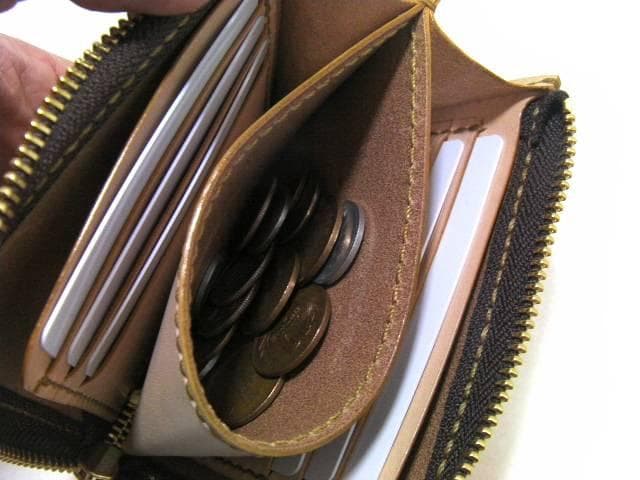 栃木レザー 本革 L字ファスナー財布 生成り メンズ レディース 日本製
