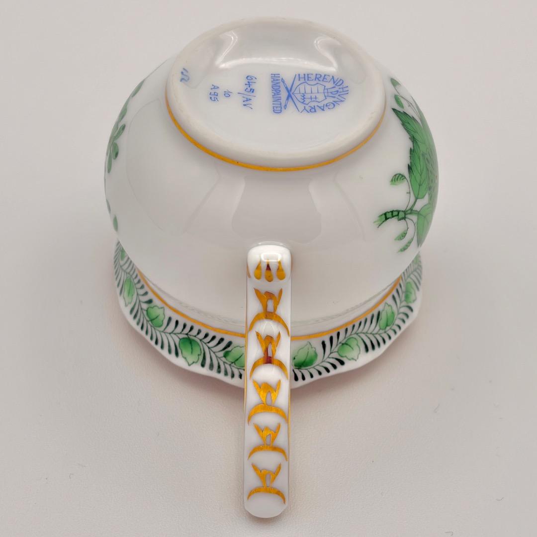美品 ヘレンド アポニーグリーン クリーマーモカ 645