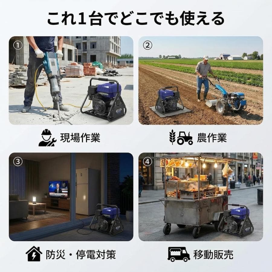 インバーター発電機 3.5kVA 最大3500W 純正弦波 ガソリン発電機