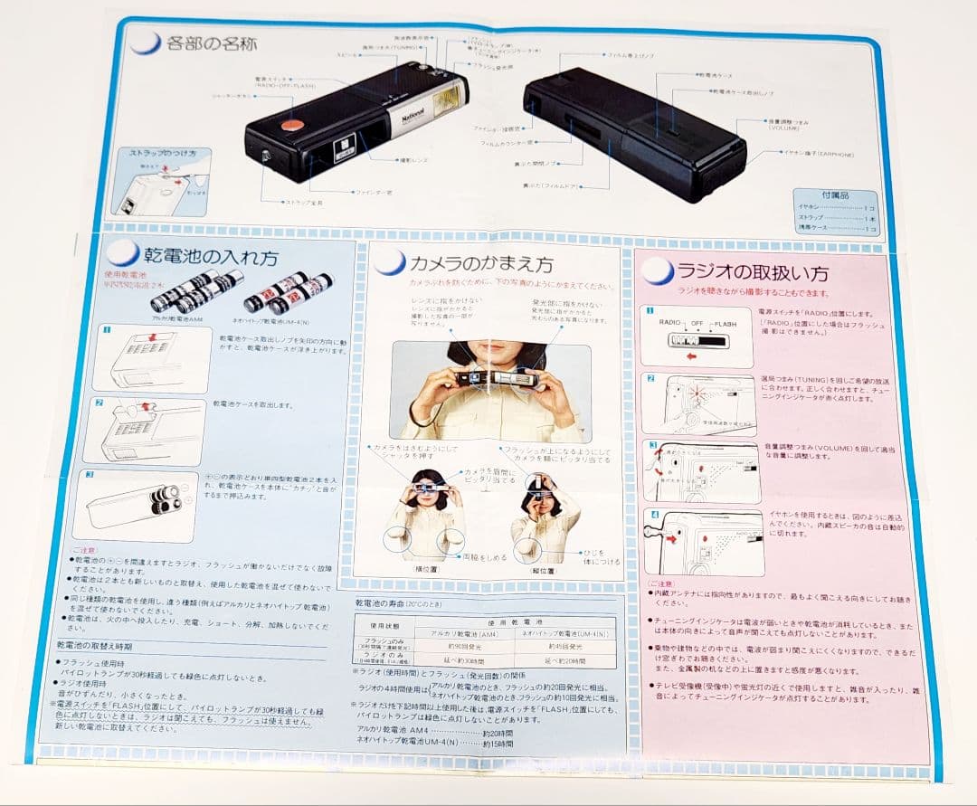最終価格 National ラジカメ C-R1 昭和レトロ ラジオ付き カメラ