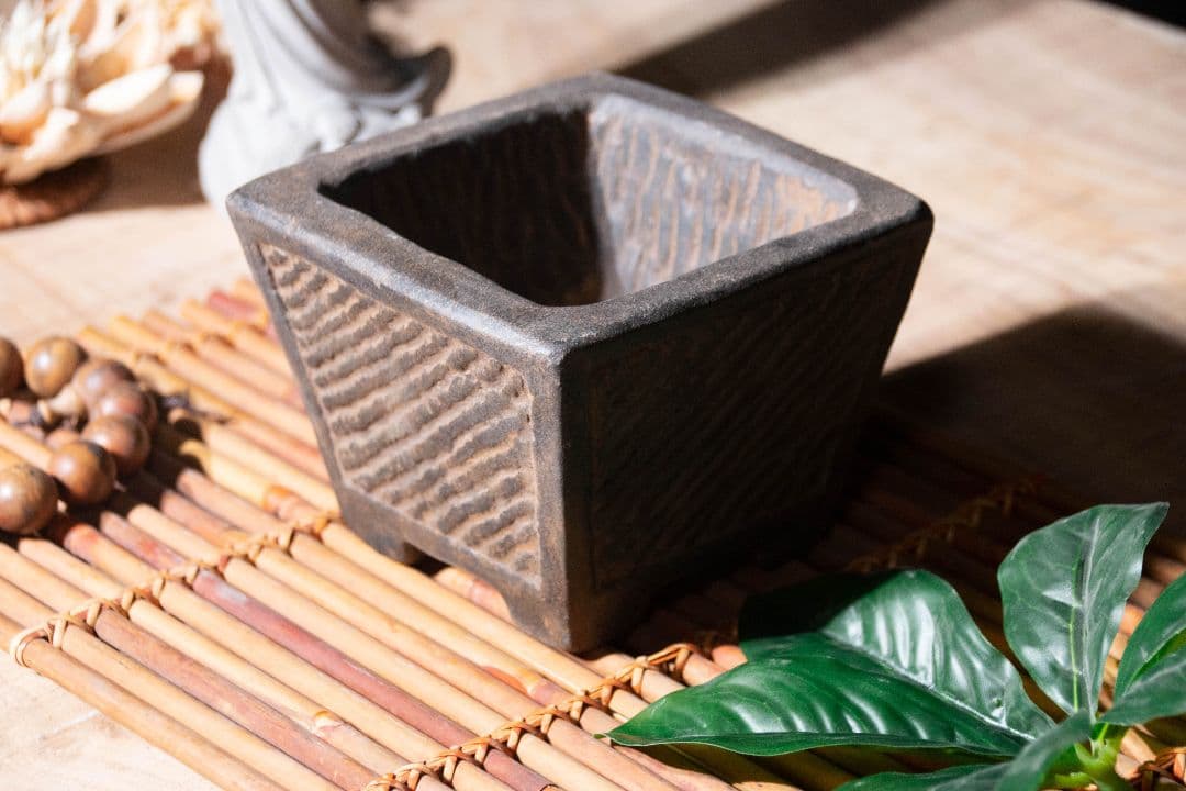 青石禅意  盆栽鉢 多肉植物 植木鉢 石器鉢 装飾品 石器 現代工芸品 置物