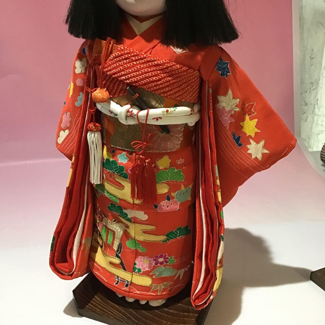 4112999 市松人形 2体 男の子 女の子 ひな祭り 豪華 和服 46cm