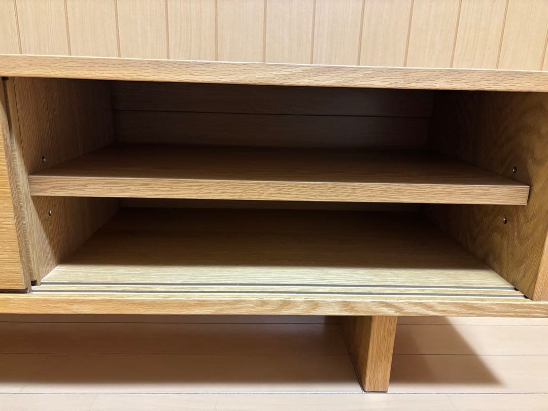 無印良品 オーク材AVラック 薄型(引戸)