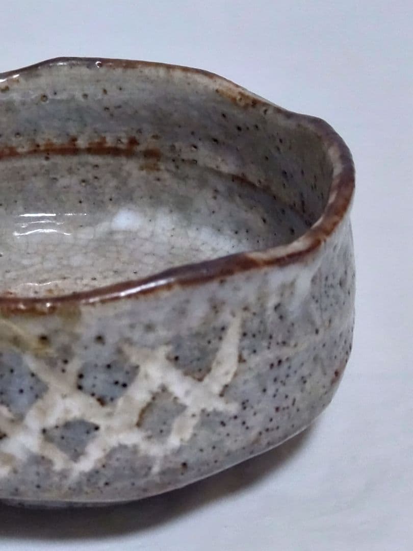 時代物　茶道具　美濃焼　鼠志野　平茶碗