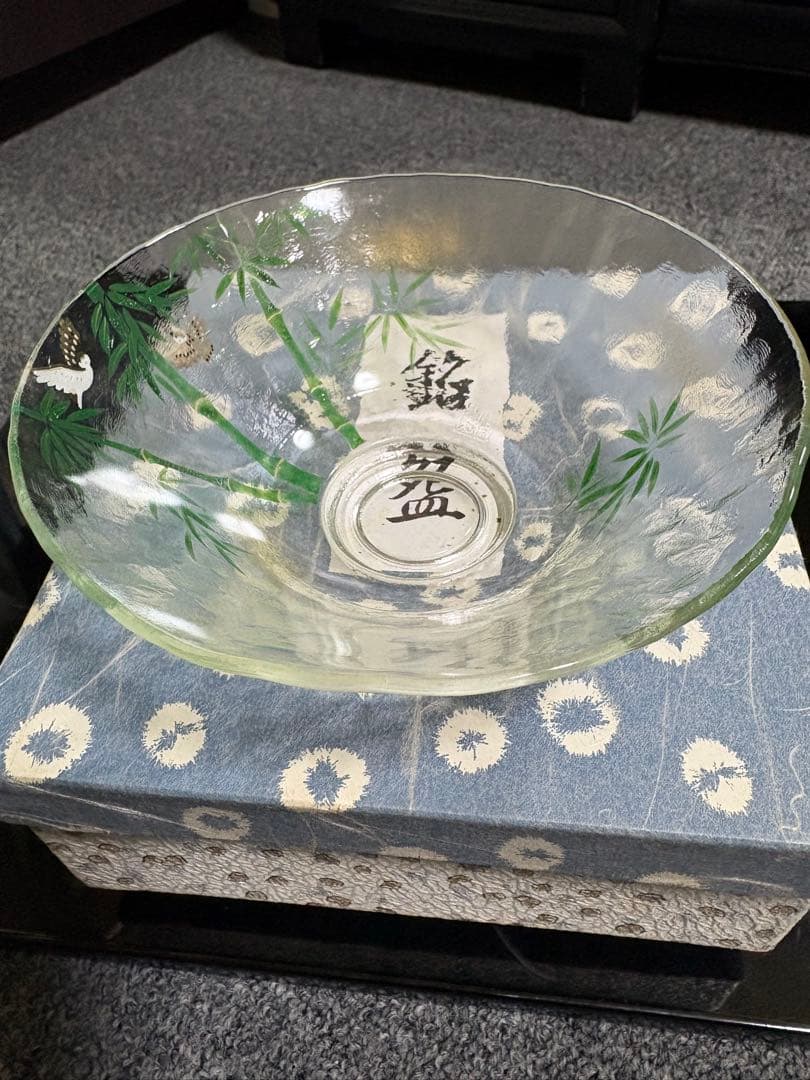 茶道具 夏茶碗ガラス工芸品 平茶碗2点