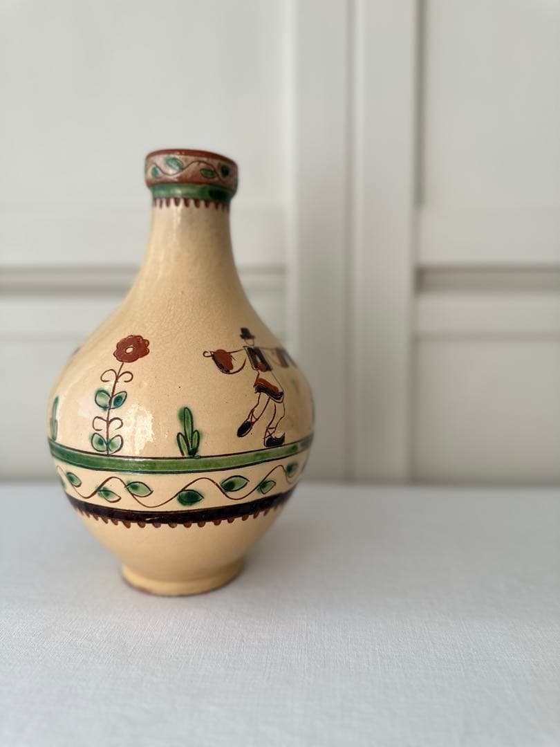 vintageルーマニアポタリー フラワーベース 花瓶 ヴィンテージ 東欧⛳️