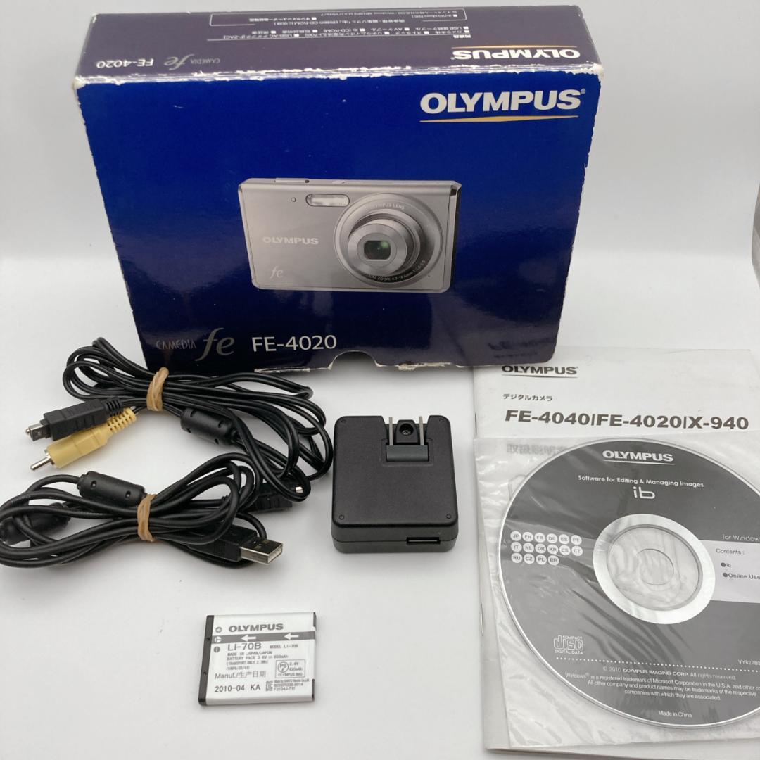 実写有【美品】箱付きOLYMPUS CAMEDIA FE-4020 ピンクカメラ